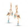 Серьги "Аист с мальчиком" позолота