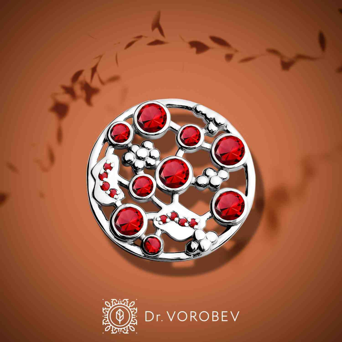 Брошь "Молекула крови"