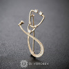 Брошь "Фонендоскоп  №12" Au 585